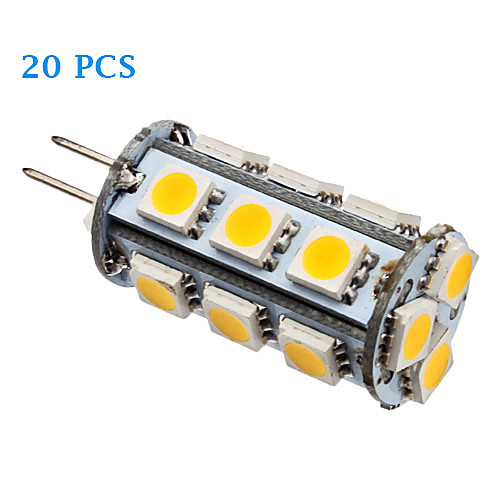 20Pcs G4 2W 18x5050SMD 110LM 3500K/6000K Warm White Cool White Light LED Corn Bulb (15V)