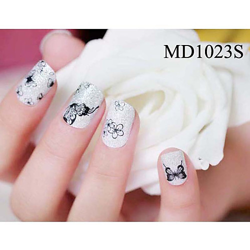 14pcs мода блеск порошок Nail Art Наклейки мкр no.1023s серии