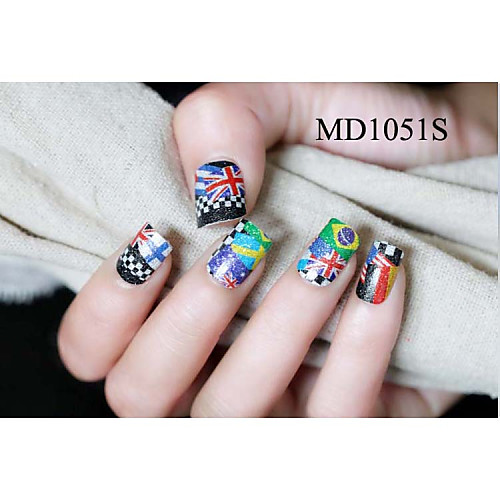 14pcs мода блеск порошок Nail Art Наклейки мкр no.1051s серии
