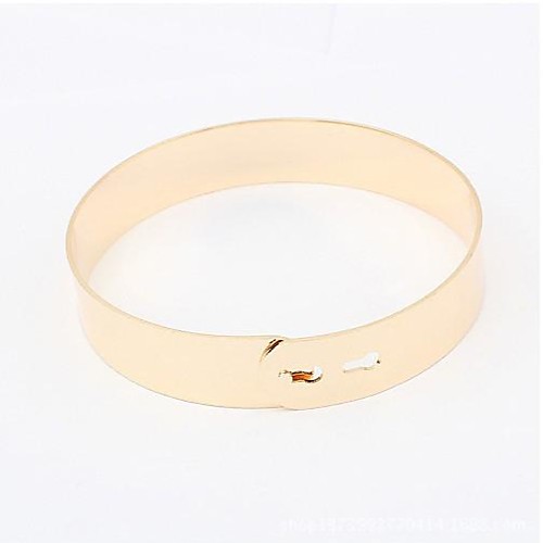 Fashionable Contracted Alloy Buckle Bangle Bracelets (1 pc, Golden / Silver)