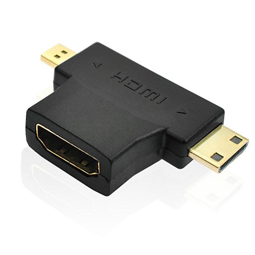 3-в-1 HDMI Женский к Mini HDMI мужчина  Micro HDMI Мужской адаптер