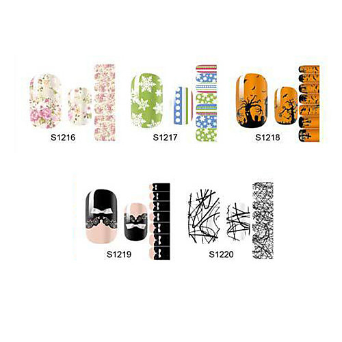 14pcs мультфильм Nail Art Наклейки s1 серии no.1216-1220 (ассорти шаблон)