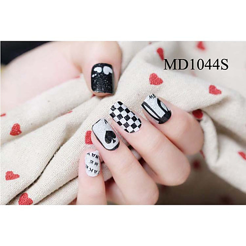 14pcs мода блеск порошок Nail Art Наклейки мкр no.1044s серии