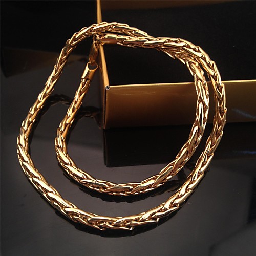 унисекс 18-каратного желтого золота слоистый заполнено покрыла французский цепь веревка шеи