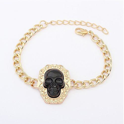 Punk Fashionable Alloy Skull Bracelets (1 pc, Black / Yellow)