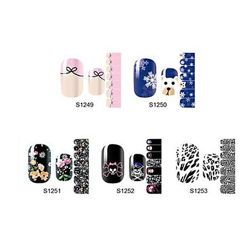 14pcs мультфильм Nail Art Наклейки s1 серии no.1249-1253 (ассорти шаблон)