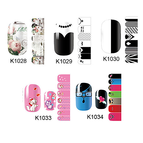 14pcs Nail Art наклейки серии K no.1028-1034 (ассорти шаблон)