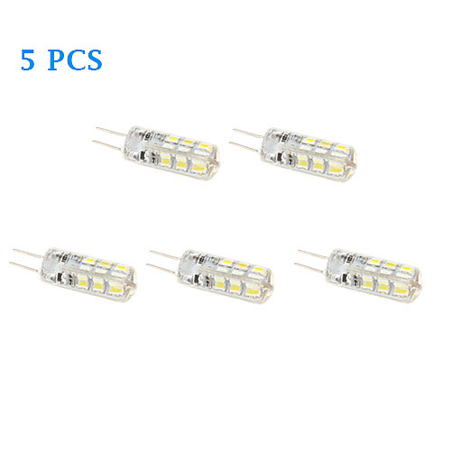 5Pcs G4 1.5W 24xSMD LED 100LM 3500K/6000K Warm White Cool White Light LED Corn Bulb (12V)