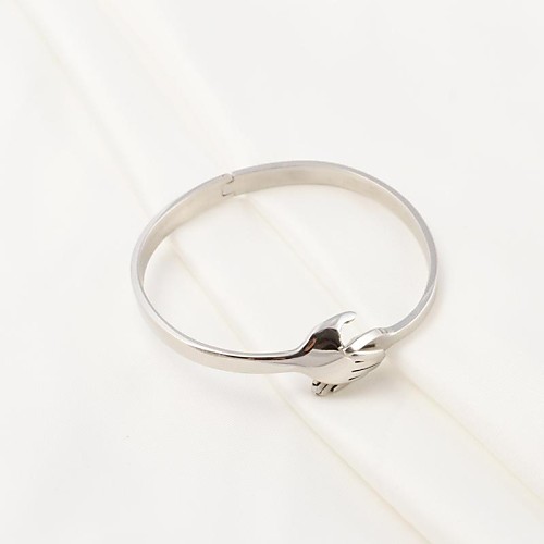 Fashion Sweet Hand in Hand 316L Stainless Steel Bangle