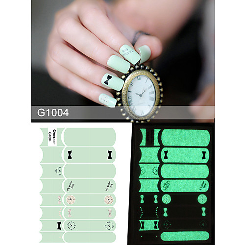 16pcs световой трава зеленая Nail Art Наклейки g1004