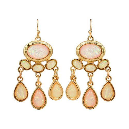 Top Quality Women Ethnic Jewelry Earrings Antique Gold Color Alloy Colorful Crystal Drop Water Statement Earrings