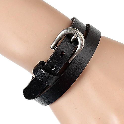 Simple Laps Wound Belt Leather Bracelet (Multicolor)