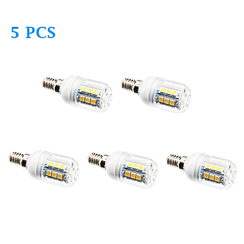 5Pcs E14 3W 27x5050SMD 200LM 3500K/6000K Warm White/Cool White Light LED Corn Bulb (220-240V)