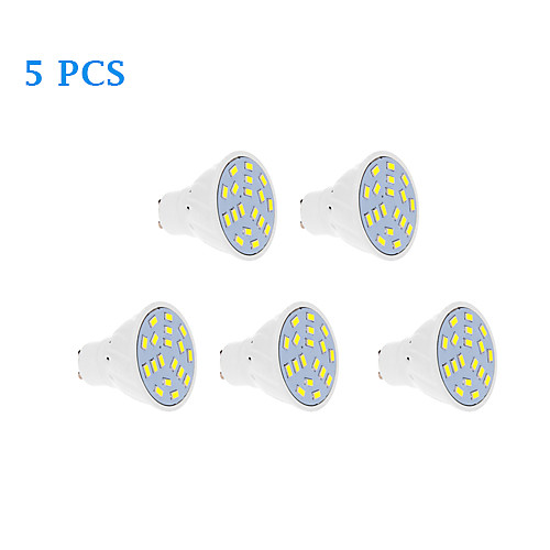 5Pcs GU10 7W 18x5630SMD 570LM 3500K/6000K Warm White Cool White Light LED Spot Bulb (220-240V)