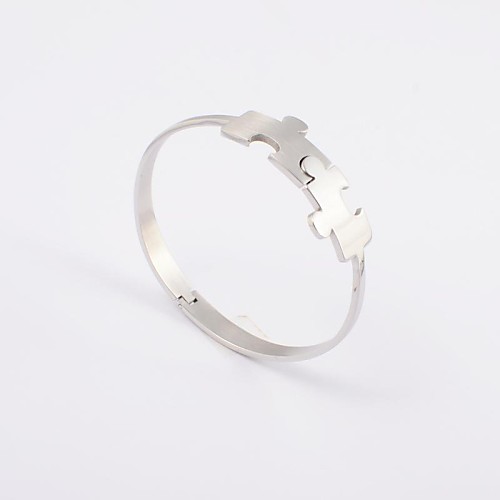 Vintage Jigsaw 316L Stainless Steel Bangle