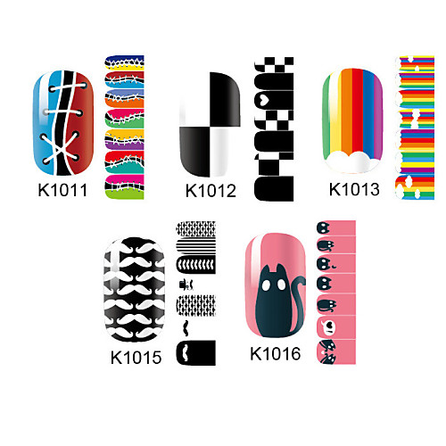 14pcs Nail Art наклейки серии K no.1011-1016 (ассорти шаблон)