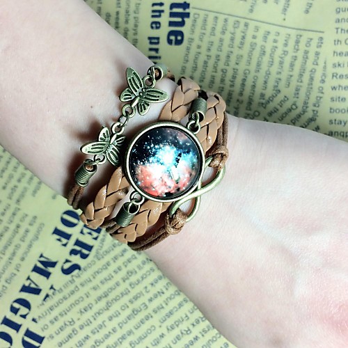 Leather Bracelets Multilayer Alloy  Charms Handmade Bracelets(1pc)