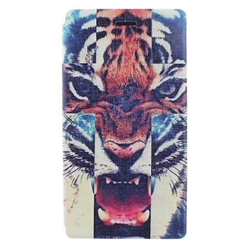 Royal Tiger Pattern PU Leather Full Body Case with Card for Sony Xperia M2 S50h