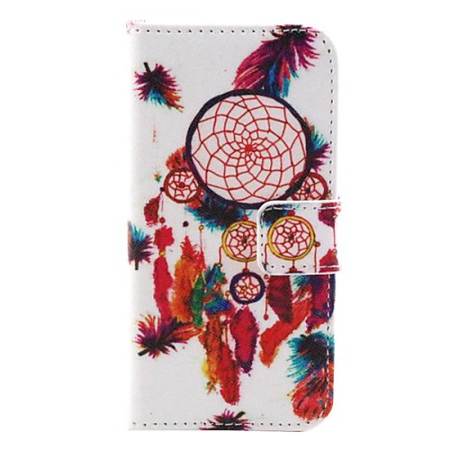 Red Dreamcatcher Pattern PU Leather Full Body Cover with Protective Film and Stylus for iPhone 5/5S