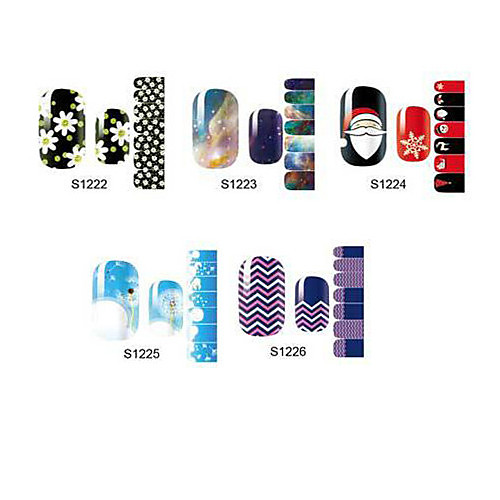 14pcs мультфильм Nail Art Наклейки s1 серии no.1222-1226 (ассорти шаблон)