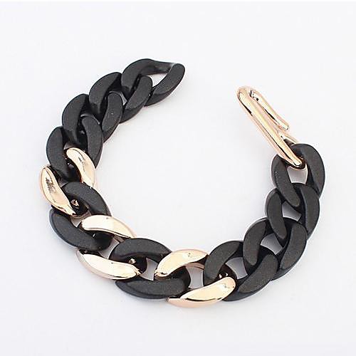 European Style 2 Tones Contracted Chain Bracelets (1 pc, Coffee / Black)