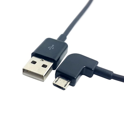 оставил под углом 90 градусов Micro USB мужчин и USB зарядки кабеля передачи данных для мобильных телефонов&таблетки 300 см черный / белый