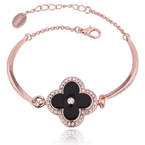 Women's Rose Gold Plated Flowers Drill Bracelet(More Colors)