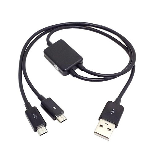 2 в 1 комбо USB к Micro USB двойной вилкой сплиттера зарядное устройство кабеля передачи данных для HTC Samsung Сотовые телефону&таблетка