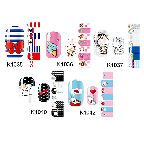 14pcs Nail Art наклейки серии K no.1035-1042 (ассорти шаблон)