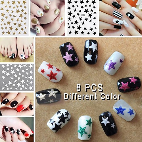 8шт цвета смешивания звезда Nail Art палочка (случайные узоры)