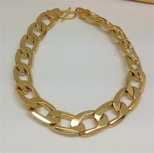 18K Gold Plated Fashion Mens Jewelry Golden Look  Chain Bracelet UNISEX