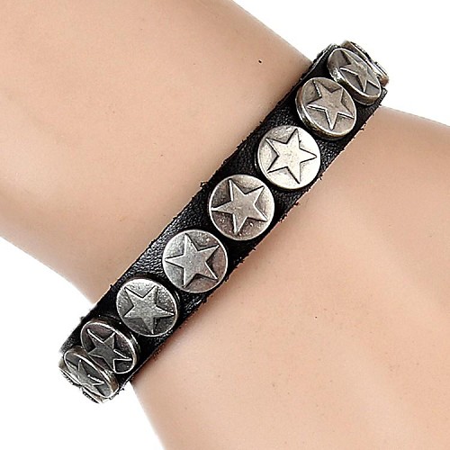 Simple Fashion Star Rivets Belt Leather Bracelet (Multicolor)