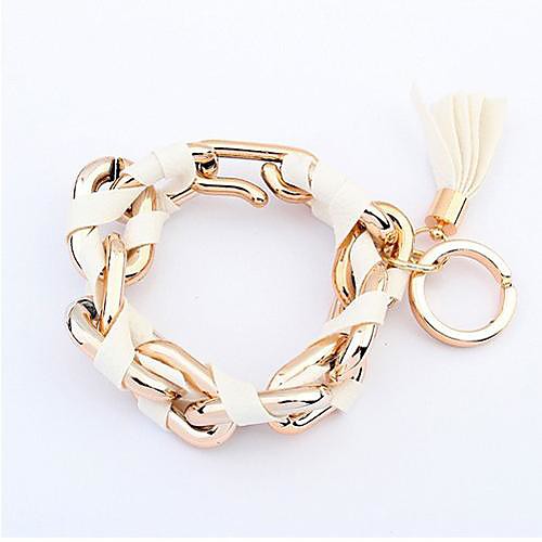 European Style Fashionable Leather And Chain Bracelets (1 pc)