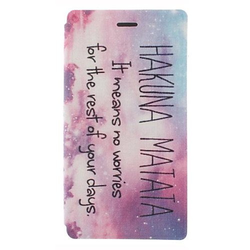 Hakuna Matata Pattern Clamshell PU Leather Full Body Case with Card for Sony Xperia M2 S50h