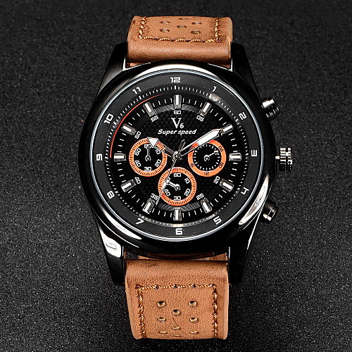 V6 Men's Wrist Watch Aviation Watch Quartz Japanese Quartz Leather Black / Brown / Khaki Casual Watch Analog Charm - Black Brown Khaki Two Years Battery Life / Mitsubishi LR626
V6 Men's Wrist Watch Aviation Watch Quartz Japanese Quartz Leather Black / Brown / Khaki Casual Watch Analog Charm - Black Brown Khaki Two Years Battery Life / Mitsubishi LR626
