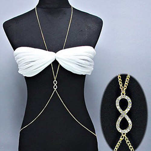 Цепочка для живота / Цепь Тела / Belly Chain - Позолота, Искусственный бриллиант бесконечность Роскошь, европейский, Мода Жен. Золотой Украшения для тела Назначение Повседневные