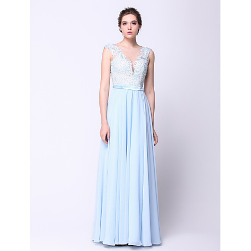 Ball Gown Plunging Neck Floor Length Chiffon Open Back Cocktail Party / Formal Evening Dress with Beading / Appliques by TS Couture
Ball Gown Plunging Neck Floor Length Chiffon Open Back Cocktail Party / Formal Evening Dress with Beading / Appliques by TS Couture