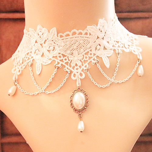 Women's Bib Beads Choker Necklace Pendant Necklace Gothic Jewelry Lace Tattoo Style Vintage Gothic Victorian White Necklace Jewelry For Wedding Party Daily Casual / Tattoo Choker
Women's Bib Beads Choker Necklace Pendant Necklace Gothic Jewelry Lace Tattoo Style Vintage Gothic Victorian White Necklace Jewelry For Wedding Party Daily Casual / Tattoo Choker