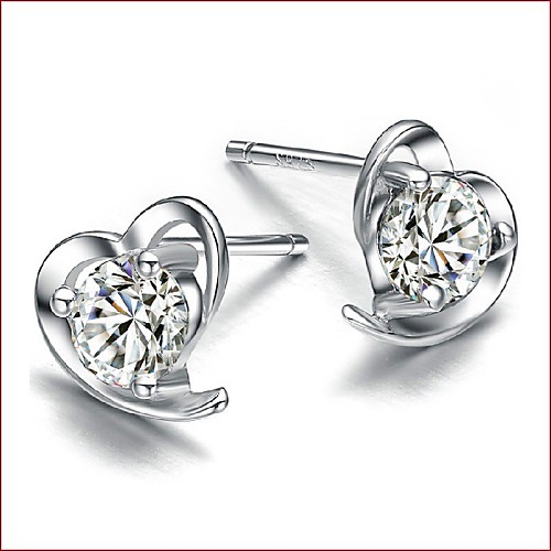 Women's Diamond Cubic Zirconia Stud Earrings Solitaire Heart Ladies Sterling Silver Zircon Silver Earrings Jewelry White / Purple For Wedding Party Daily Casual Sports Masquerade
Women's Diamond Cubic Zirconia Stud Earrings Solitaire Heart Ladies Sterling Silver Zircon Silver Earrings Jewelry White / Purple For Wedding Party Daily Casual Sports Masquerade