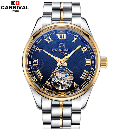 Carnival Men's Skeleton Watch Automatic self-winding Stainless Steel White / Gold 30 m Hollow Engraving Analog Charm Aristo - Silver
Carnival Men's Skeleton Watch Automatic self-winding Stainless Steel White / Gold 30 m Hollow Engraving Analog Charm Aristo - Silver