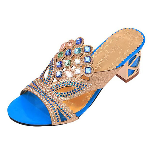 Women's Chunky Heel Crystal Leatherette Summer Black / Golden / Royal Blue / EU41
Women's Chunky Heel Crystal Leatherette Summer Black / Golden / Royal Blue / EU41
