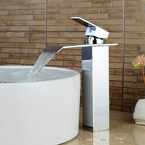Bathroom Sink Faucet - Waterfall Chrome Centerset Single Handle One HoleBath Taps / Brass
Bathroom Sink Faucet - Waterfall Chrome Centerset Single Handle One HoleBath Taps / Brass