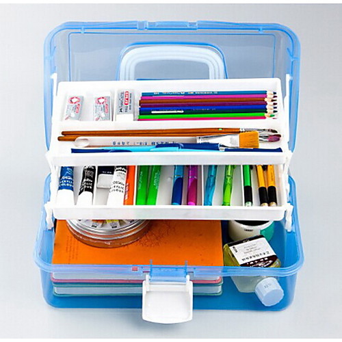 667 Transparent Plastic Toolbox Versatile Painting Art Painting Box Storage Three Box Nail Box
667 Transparent Plastic Toolbox Versatile Painting Art Painting Box Storage Three Box Nail Box