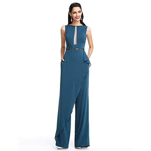 Sheath / Column / Jumpsuits Boat Neck / Bateau Neck Floor Length Chiffon Prom / Formal Evening Dress with Beading / Sash / Ribbon by TS Couture
Sheath / Column / Jumpsuits Boat Neck / Bateau Neck Floor Length Chiffon Prom / Formal Evening Dress with Beading / Sash / Ribbon by TS Couture