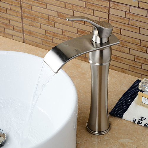Bathroom Sink Faucet - Pre Rinse / Waterfall / Widespread Nickel Brushed Centerset Single Handle One HoleBath Taps
Bathroom Sink Faucet - Pre Rinse / Waterfall / Widespread Nickel Brushed Centerset Single Handle One HoleBath Taps