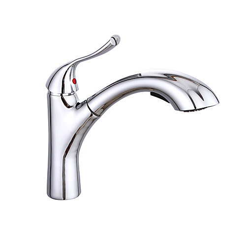 Kitchen faucet - Single Handle One Hole Chrome Pull-out / Pull-down Deck Mounted Contemporary Kitchen Taps / Brass
Kitchen faucet - Single Handle One Hole Chrome Pull-out / Pull-down Deck Mounted Contemporary Kitchen Taps / Brass