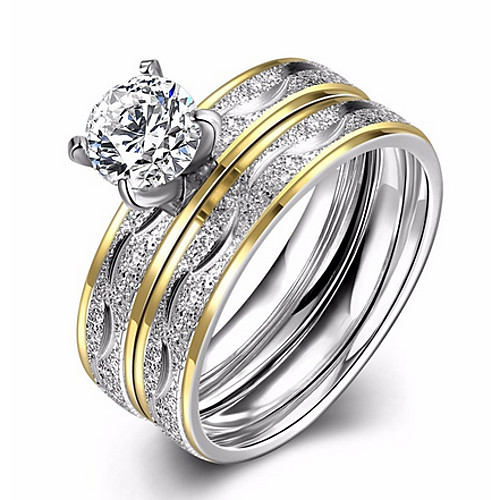 Women's Band Ring Engagement Ring AAA Cubic Zirconia 2pcs Silver Zircon Titanium Steel Gold Plated Circle Ladies European Fashion Wedding Party Jewelry Two tone Solitaire Round Cut Love
Women's Band Ring Engagement Ring AAA Cubic Zirconia 2pcs Silver Zircon Titanium Steel Gold Plated Circle Ladies European Fashion Wedding Party Jewelry Two tone Solitaire Round Cut Love