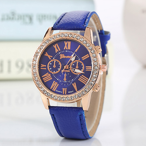 Geneva Women's Wrist Watch Diamond Watch Quartz Quilted PU Leather Black / White / Red Imitation Diamond Analog Ladies Charm Sparkle Casual Fashion - Blue Pink Jade One Year Battery Life
Geneva Women's Wrist Watch Diamond Watch Quartz Quilted PU Leather Black / White / Red Imitation Diamond Analog Ladies Charm Sparkle Casual Fashion - Blue Pink Jade One Year Battery Life