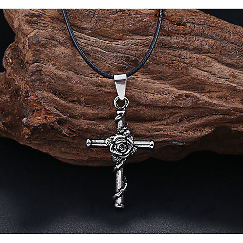 Men's Pendant Necklace - Titanium Steel Cross, Roses, Flower Ladies, European, Fashion, Euramerican Silver Necklace Jewelry For Wedding, Party, Daily, Casual
Men's Pendant Necklace - Titanium Steel Cross, Roses, Flower Ladies, European, Fashion, Euramerican Silver Necklace Jewelry For Wedding, Party, Daily, Casual