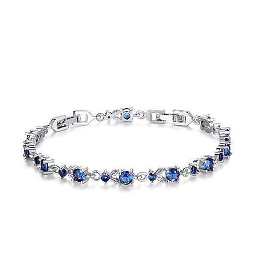 Women's Cubic Zirconia Chain Bracelet Cross Flower Luxury Fashion Zircon Bracelet Jewelry Purple / Red / Blue For Gift Valentine / Imitation Diamond
Women's Cubic Zirconia Chain Bracelet Cross Flower Luxury Fashion Zircon Bracelet Jewelry Purple / Red / Blue For Gift Valentine / Imitation Diamond